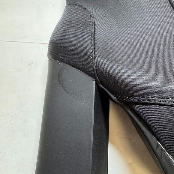 Steve Madden Womens 7.5 M Black Hani Lace Up High Heel Ankle Booties DISPLAY JE5 - Picture 5 of 7